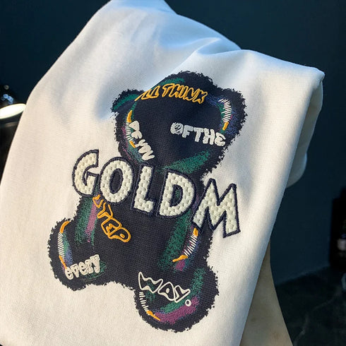 Premium Elephant Graphics Printed Tee with colorful elephant design and O-Neck collar.